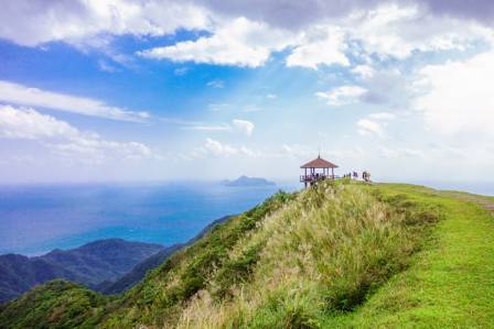 Iron Chains Hold an Ancient Cliffside Pavilion